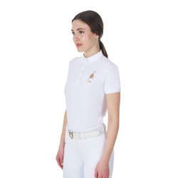 Dames wedstrijdpolo paardrijden Equestro x FISE – slim fit Dames wedstrijdpolo paardrijden Equestro x FISE – slim fit