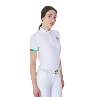 Dames wedstrijdpolo paardrijden Equestro x FISE – slim fit Dames wedstrijdpolo paardrijden Equestro x FISE – slim fit