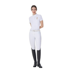 Dames wedstrijdpolo paardrijden Equestro x FISE – slim fit Dames wedstrijdpolo paardrijden Equestro x FISE – slim fit