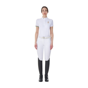 Dames wedstrijdpolo paardrijden Equestro x FISE – slim fit Dames wedstrijdpolo paardrijden Equestro x FISE – slim fit