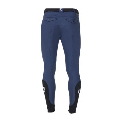 Pantalon d’équitation homme Equestro x FISE grip genoux Marine blazer Bleu marine