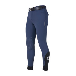 Pantalon d’équitation homme Equestro x FISE grip genoux Marine blazer Bleu marine