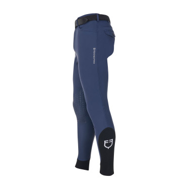 Pantalon d’équitation homme Equestro x FISE grip genoux Marine blazer Bleu marine
