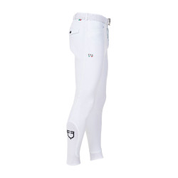 Pantalon d’équitation homme Equestro x FISE full grip Blanc