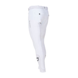 Pantalon d’équitation homme Equestro x FISE full grip Blanc
