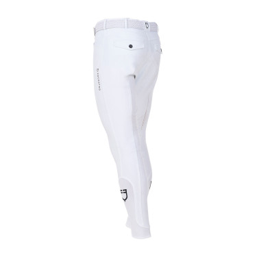 Pantalon d’équitation homme Equestro x FISE full grip Blanc
