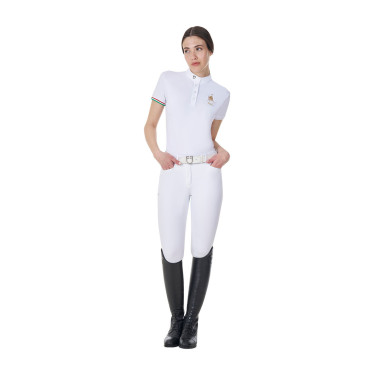 Pantalon d’équitation homme Equestro x FISE full grip Blanc