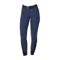 Damesrijbroek Equestro x FISE met kniegreep Marineblazer Marineblauw