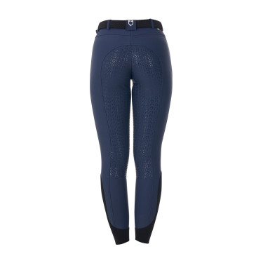 Pantalon d’équitation femme Equestro x FISE full grip Marine blazer Bleu marine