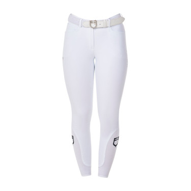 Damesrijbroek Equestro x FISE full grip Wit
