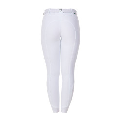 Pantalon d’équitation femme Equestro x FISE full grip Blanc Pantalon d’équitation femme Equestro x FISE full grip Blanc
