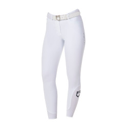 Pantalon d’équitation femme Equestro x FISE full grip Blanc Pantalon d’équitation femme Equestro x FISE full grip Blanc