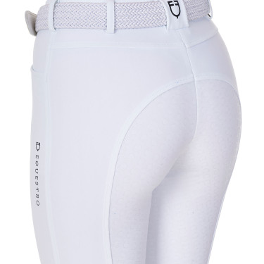 Damesrijbroek Equestro x FISE full grip Wit