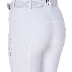 Pantalon d’équitation femme Equestro x FISE full grip Blanc Pantalon d’équitation femme Equestro x FISE full grip Blanc
