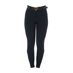 Pantalon d’équitation femme Equestro grip genoux taille haute doublé polaire Noir Pantalon d’équitation femme Equestro grip genoux taille haute doublé polaire Noir
