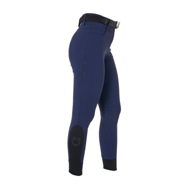 Pantalon d’équitation femme Equestro grip genoux taille haute Marine blazer Bleu marine