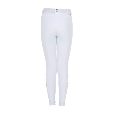 Kinderrijbroek unisex Equestro x FISE met kniestukken grip Wit Kinderrijbroek unisex Equestro x FISE met kniestukken grip Wit