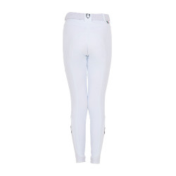Pantalon d’équitation enfant unisexe Equestro x FISE grip genoux Blanc