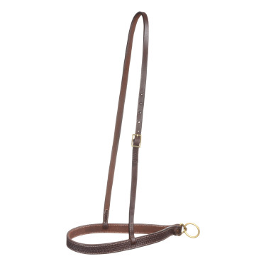 Muserolle pour bridon one-ear Pool’s avec boucles laiton Huilé Marron