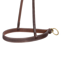 Muserolle pour bridon one-ear Pool’s avec boucles laiton Huilé Marron