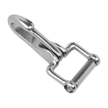 Supreme stalen veerkarabijnhaak met messing plating Zilver