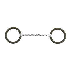 Western paardentrens met ringen – gedraaid mondstuk RVS
