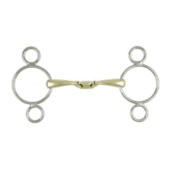 Mors Pessoa équitation double brisure inox 3 anneaux