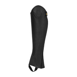 Mini-chaps unisexes Equestro en cuir souple avec zip latéral Noir Mini-chaps unisexes Equestro en cuir souple avec zip latéral Noir