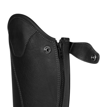 Mini-chaps unisexes Equestro en cuir souple avec zip latéral Noir Mini-chaps unisexes Equestro en cuir souple avec zip latéral Noir