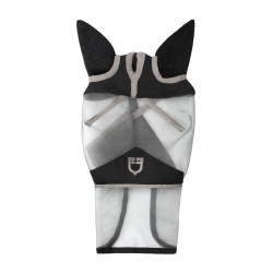 Volledig Equestro vliegenmasker met logo Grijs