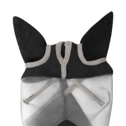 Volledig Equestro vliegenmasker met logo Grijs