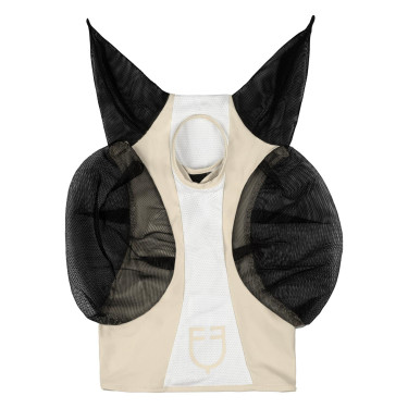 Masque anti-mouches Equestro bicolore en mesh After glow / blanc brillant