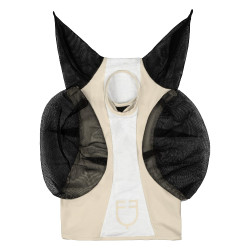 Tweekleurig Equestro vliegenmasker van mesh After glow / glanzend wit
