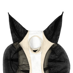 Masque anti-mouches Equestro bicolore en mesh After glow / blanc brillant