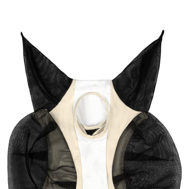 Tweekleurig Equestro vliegenmasker van mesh After glow / glanzend wit