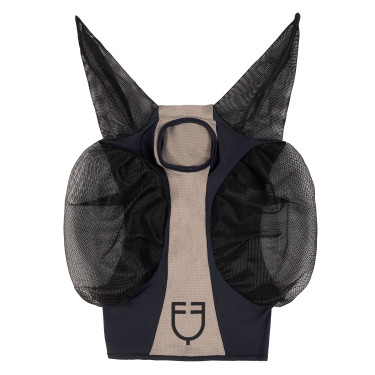 Masque anti-mouches Equestro bicolore en mesh Anthracite / flanelle grise Beige Masque anti-mouches Equestro bicolore en mesh Anthracite / flanelle grise Beige