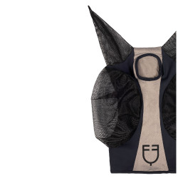 Masque anti-mouches Equestro bicolore en mesh Anthracite / flanelle grise Beige Masque anti-mouches Equestro bicolore en mesh Anthracite / flanelle grise Beige