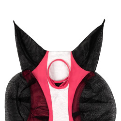Masque anti-mouches Equestro bicolore en mesh Chèvrefeuille / blanc brillant Masque anti-mouches Equestro bicolore en mesh Chèvrefeuille / blanc brillant