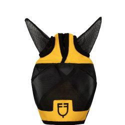 Equestro vliegenmasker met voorlogo Geel Equestro vliegenmasker met voorlogo Geel
