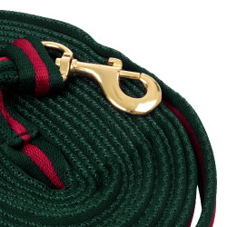 Longe de travail nylon rembourrée attachable au licol Umbria Equitazione Vert chasseur / bordeaux