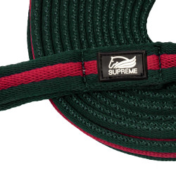 Nylon longeerlijn met voering, bevestigbaar aan het halster Umbria Equitazione Jachtgroen / bordeaux