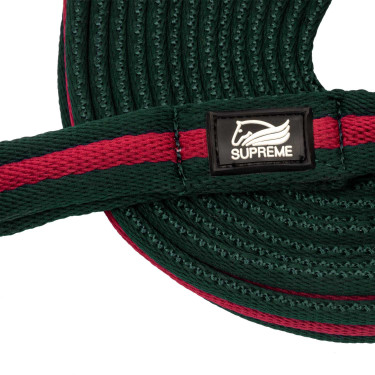 Nylon longeerlijn met voering, bevestigbaar aan het halster Umbria Equitazione Jachtgroen / bordeaux