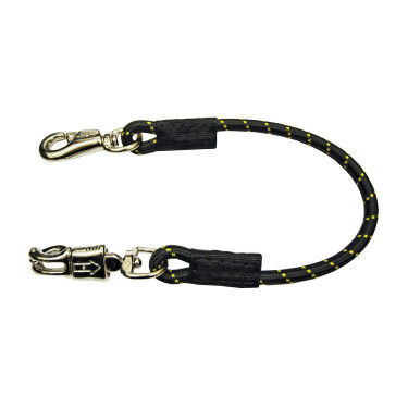 Longe d'attache élastique Umbria Equitazione double mousqueton Noir Longe d'attache élastique Umbria Equitazione double mousqueton Noir