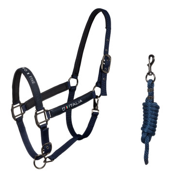 Equestro x FISE halsters, gevoerd en verstelbaar Marineblazer Marineblauw Equestro x FISE halsters, gevoerd en verstelbaar Marineblazer Marineblauw