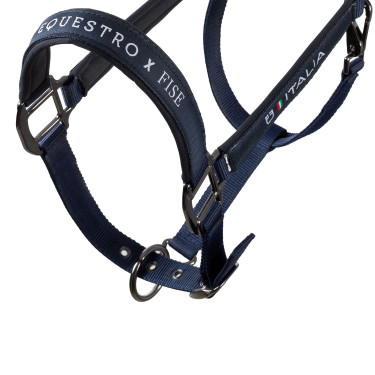 Equestro x FISE halsters, gevoerd en verstelbaar Marineblazer Marineblauw Equestro x FISE halsters, gevoerd en verstelbaar Marineblazer Marineblauw