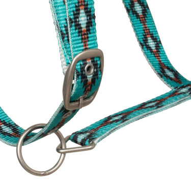 Nylon halster Pool’s met Navajo-motief Turkoois Blauw Nylon halster Pool’s met Navajo-motief Turkoois Blauw