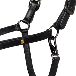 Licol en cuir Equestro anatomique Diamond Noir