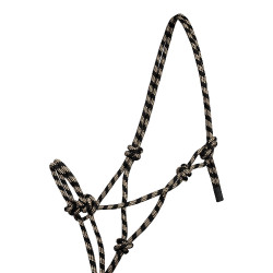 Licol corde Pool’s noué avec longe Beige / noir