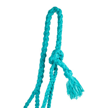Licol corde Pool’s avec insert cuir travaillé Turquoise Bleu