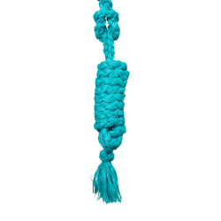 Licol corde Pool’s avec insert cuir travaillé Turquoise Bleu